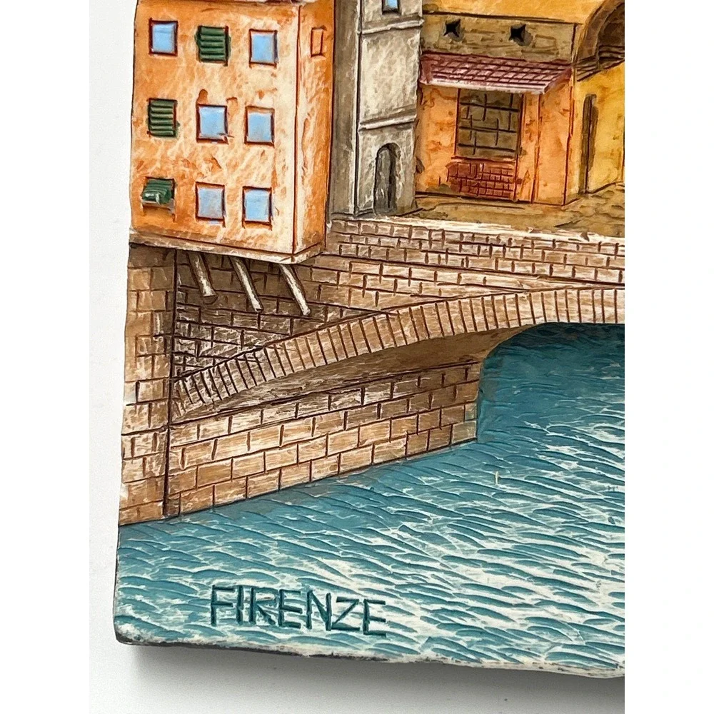 Istituto Grafico Italiano Ponte Vecchio Firenze 3D Relief Plaque Italy Alex T